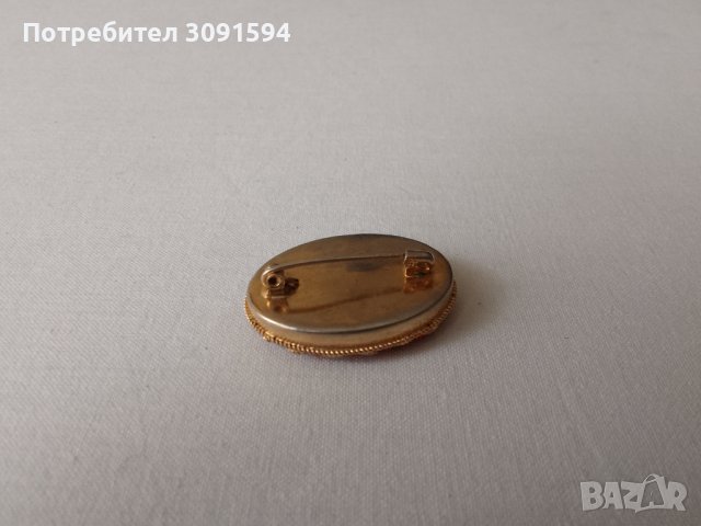 Винтидж италианска микромозайка с флорална овална игла, брошка, снимка 10 - Антикварни и старинни предмети - 41479094