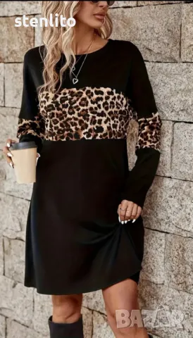 Дамска Рокля с Леопардов Принт размер XL, снимка 5 - Рокли - 48105555