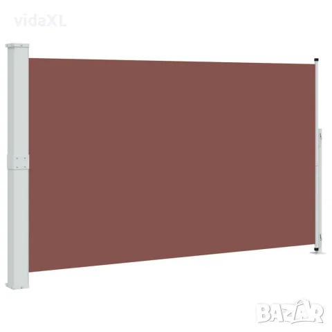 vidaXL Прибираща се дворна странична тента, 180x314 см, кафява
