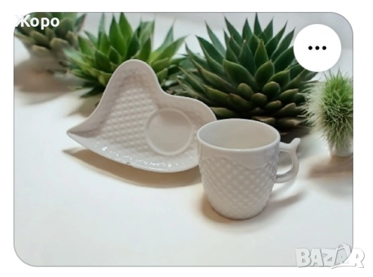 Сервиз за кафе 12 части бял ,различни форми, снимка 9 - Сервизи - 52615613