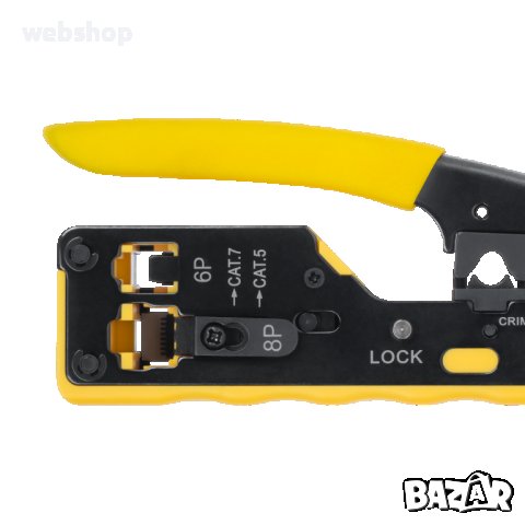 Клещи за кримпване  Rebel RB-1006, интернет кабел, RJ45, 6pin, 8pin, снимка 5 - Клещи - 41584024