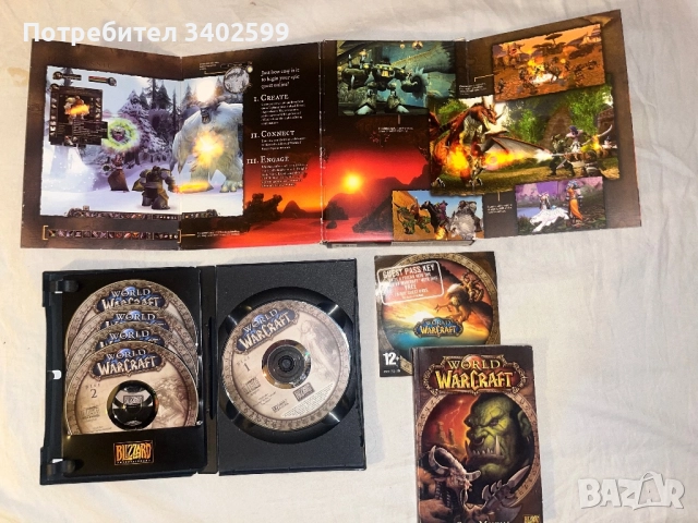 World of Warcraft 2004 ORIGINAL 5 CD BOX + RARE Original game manual *МНОГО РЯДКО*, снимка 4 - Игри за PC - 52266834