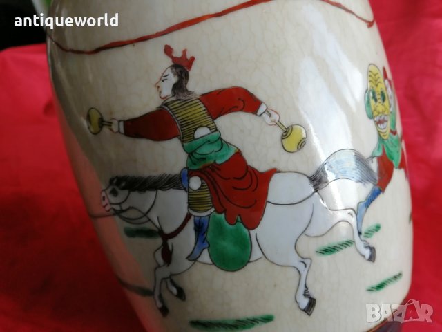 Старинна Японска Ваза SATSUMA ,Период Мейджи , МАРКИРАНА, снимка 2 - Антикварни и старинни предмети - 40597540