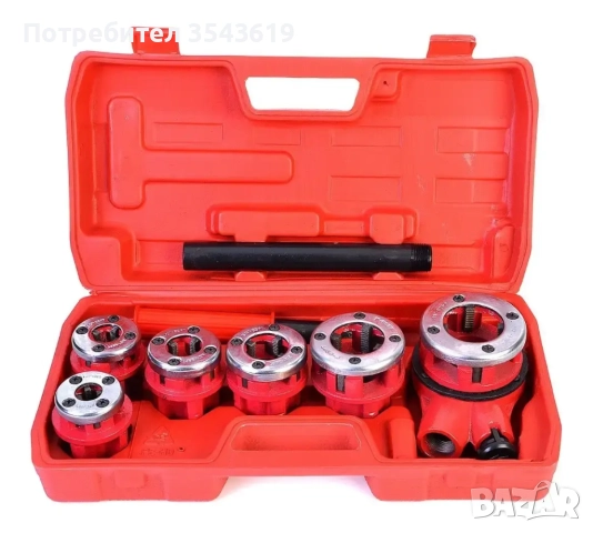 Професионален Комплект Винторезка с 6 глави 1/4” 3/8” 1/2 3/4 1″ 1-1/4, снимка 3 - Други инструменти - 51847803