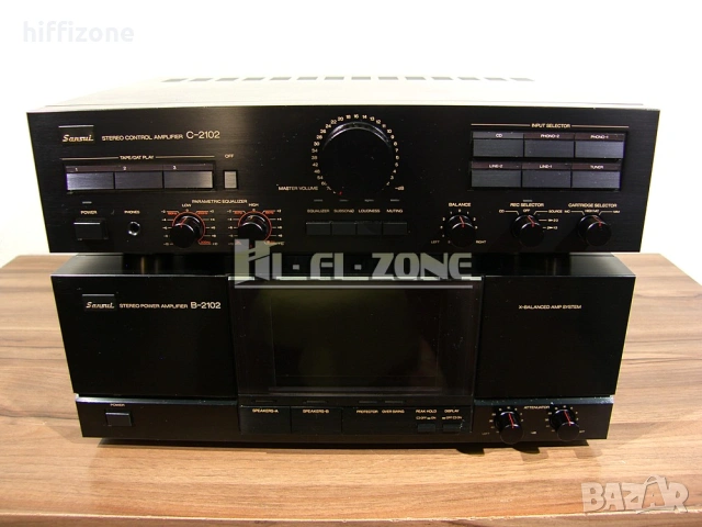 Комплект   Sansui c-2102 / b-2102 , снимка 2 - Ресийвъри, усилватели, смесителни пултове - 53707931