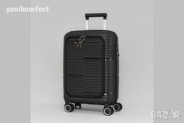 Куфар за ръчен багаж 55×40×20 с лицев джоб с отделение за лаптоп - полипропилен, снимка 5 - Куфари - 56194791