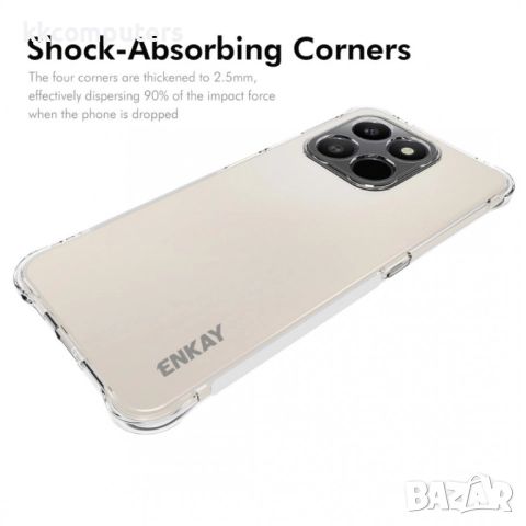 ENKAY TPU Калъф за Honor X7d / 400 Smart- 4- ъглова защита, Вкл. Протектор, Прозрачен, снимка 2 - Резервни части за телефони - 52466987