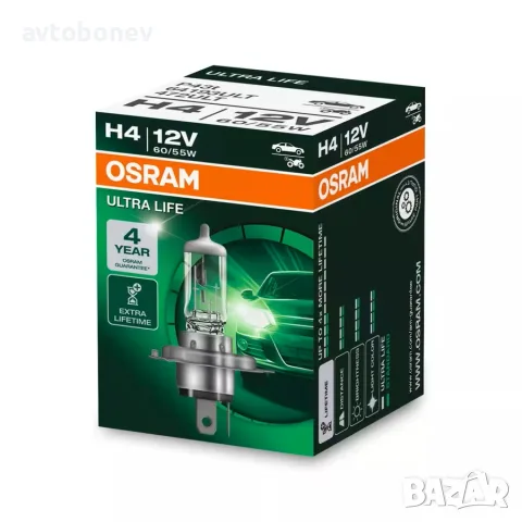 Автомобилни крушки OSRAM ULTRA LIFE - H4, снимка 2 - Части - 31557981