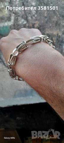 Сребърна Гривна Кралска плетка-32грама.🇧🇬, снимка 3 - Гривни - 52834904