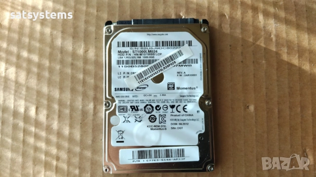 Хард диск Laptop Seagate Samsung ST1000LM024 1000GB SATA 3.0Gb/s , снимка 2 - Твърди дискове - 51743255