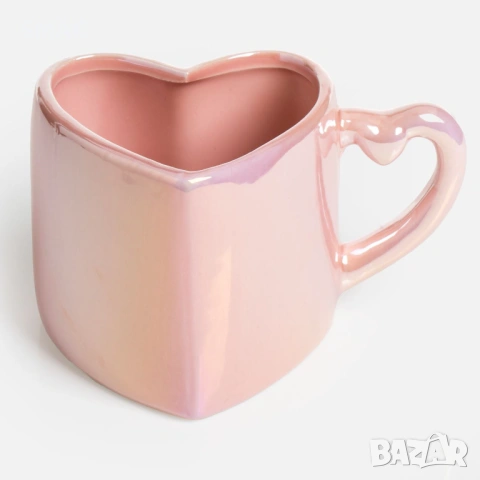Чаша с форма на сърце – Розова, 10x10,5 см_1259289, снимка 3 - Чаши - 53416044