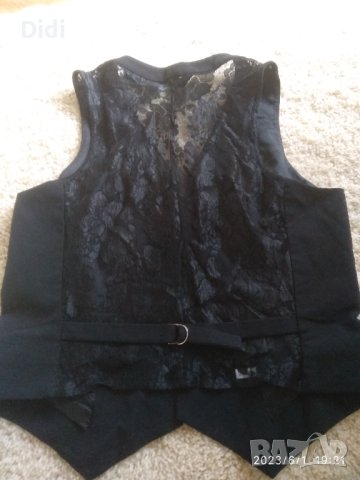 Черен елек с дантела гръб, снимка 1