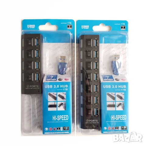 4 портов USB 3.0 хъб, снимка 4 - Кабели и адаптери - 51236388