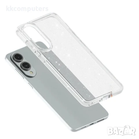 Силиконов кейс Shine 2 mm брокатен и Протектор За Samsung Galaxy S25 Edge, Прозрачен, снимка 3 - Калъфи, кейсове - 50639560