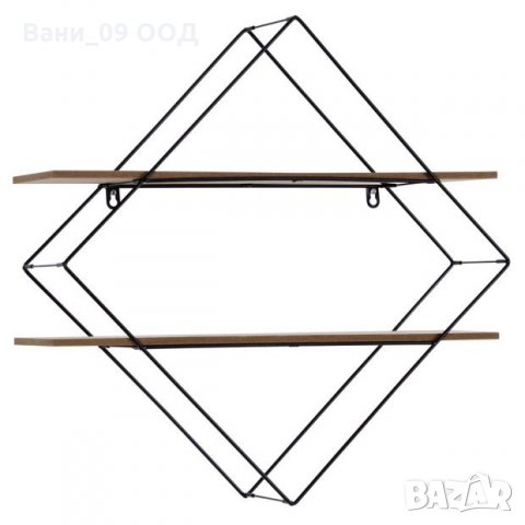 Ромбоидна етажерка за стена-МДФ и метал, снимка 4 - Етажерки - 35783023