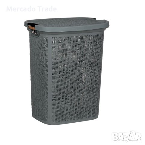 Декоративен кош Mercado Trade, За пране, Пластмаса, Тъмно сив, снимка 4 - Органайзери - 41872832