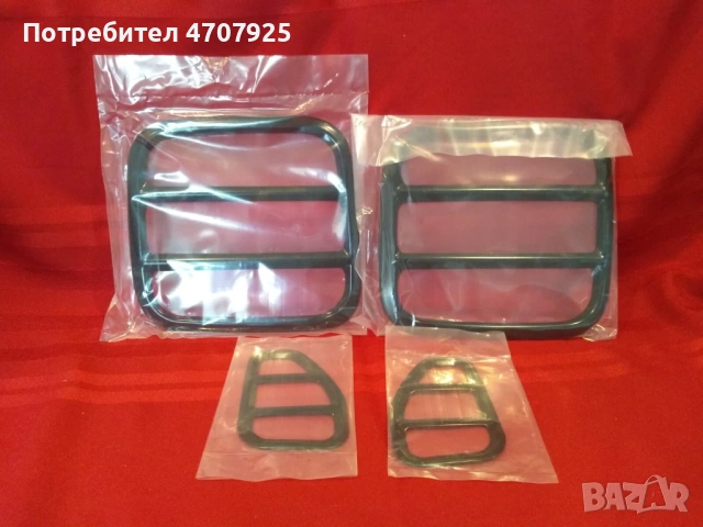 4 броя задни капаци (рамки) за стопове – декоративни и защитни, черни, за Jeep Renegade 2015–2022 г.