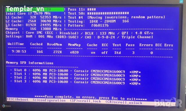 Corsair Vengeance Blue 4x4 GB DDR3 1600, снимка 2 - RAM памет - 40940577