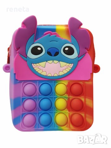 Чантичка Stitch, През рамо, Силиконова, Многоцветна, 12х9 см, снимка 1