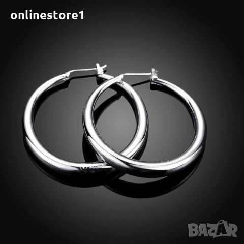 Сребърни обеци Класически Халки 925 Код: BH349, снимка 3 - Обеци - 33800364