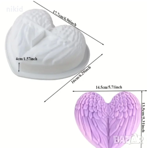 3d Гигант крила ангелски силиконов молд фрома калъп за десерт сладкиш кекс гипс шоколад декор , снимка 4 - Форми - 52530615