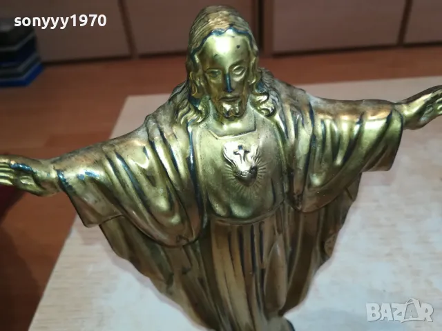 БОГ-МЕД МЕСИНГ 20Х15Х6СМ МАСИВНА ТЕЖКА ФИГУРА 2504251615, снимка 16 - Антикварни и старинни предмети - 50034730