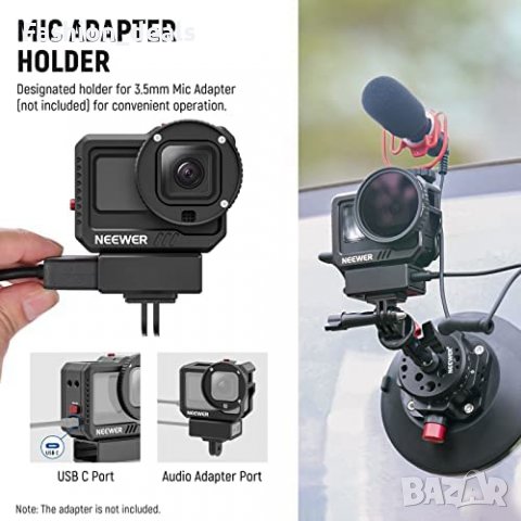 Нов Комплект видео клетка алуминиева кутия с микрофонен аудио адаптер, снимка 3 - Чанти, стативи, аксесоари - 40177039