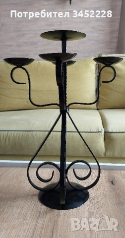 свещник ковано желязо височина 40см , снимка 2 - Декорация за дома - 51867545