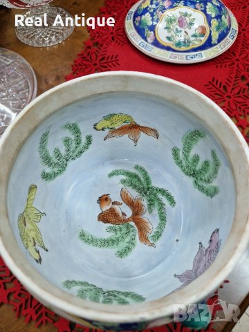 Уникална рядка антикварна колекционерска китайска купа , снимка 6 - Антикварни и старинни предмети - 42210962