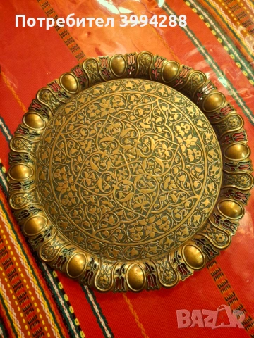 Турски бронзов сервиз за кафе, снимка 4 - Антикварни и старинни предмети - 53138149