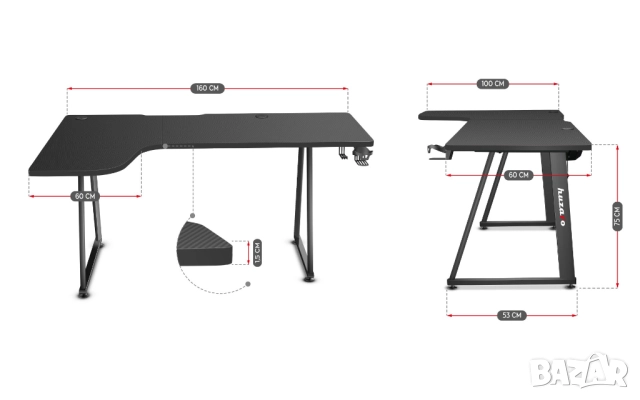 Бюро Huzaro Hero 7.7, снимка 2 - Бюра - 51471384