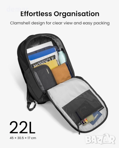 Раница за лаптоп Tomtoc 22L, лека бизнес раница, подходяща за лаптопи 15.6-16 инча, снимка 4 - Раници - 52723234