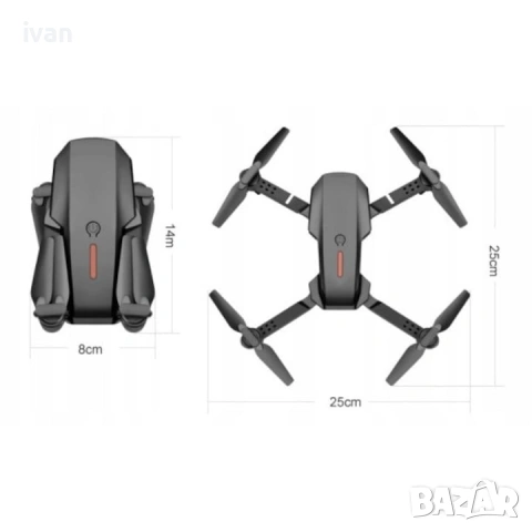 Дрон E88 Max, 4К камера , ,1 батерия , 25x20x5,5см, комплект   , снимка 2 - Дронове и аксесоари - 53009430