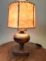 немска настолна лампа с плафон от естествена кожа     15/4, снимка 2