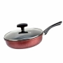 Дълбок тиган с капак Rosberg, Ø 22/26/28 см, Мраморно покритие, Индукция, Бордо меланж, снимка 6