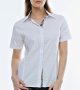 Бяла дамска риза от памук Crisstalus - L, снимка 1 - Ризи - 42594433