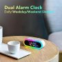 Нов малък дигитален часовник будилник RGB нощна светлина деца стая