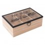 Красива кутия за чай-дърво и метал, снимка 1 - Аксесоари за кухня - 33934018