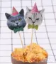 Коте Котка Happy Birthday картонен топер 12 бр топери украса декор парти рожден ден торта мъфини, снимка 7