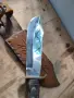 Заводски ловен нож Кинтекс 1300 години България кожена кания, снимка 5
