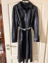 Нова дълга черна луксозна кожена кожа елегантна рокля , снимка 4