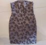 Чисто нова кафява официална къса рокля с рози, размер M, снимка 2