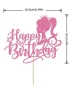 Happy Birtday Лейди дама жена Барби Barbie розов брокатен картонен топер украса торта рожден ден, снимка 2
