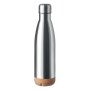 бутилка двустенна тип термос от неръждаема стомана, 500 мл, основа естествен корк, снимка 1 - Термоси - 41706892