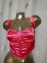  L Червен сатенен,еластичен , къс топ /бюстие/, снимка 2