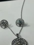 Сребърен комплект 925 / обици + колие /, снимка 4