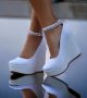 Обувки на платформа - бели - SL47