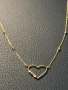 Златно колие сърце чисто ново злато Gold zlatno 14 karat 585, снимка 6