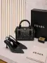 Prada Дамски Черни Обувки На Ток Прада Код E150, снимка 5