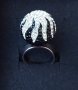 Нов сребърен пръстен с регулация, проба 925 / топка в черно бяло с кристали "Swarovski" , снимка 4